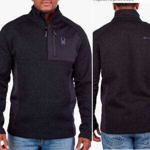 Spyder Men's Half Zip Sweater Gait Knit Pullover Jacket black large